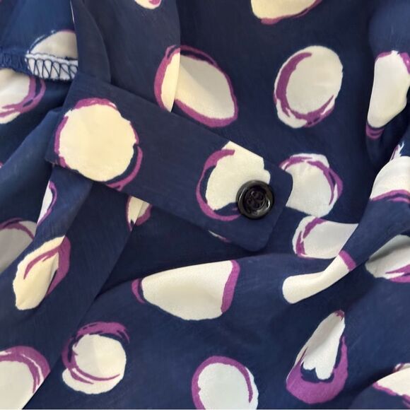 Very J blouse Navy, White Purple Small - Picture 3 of 5